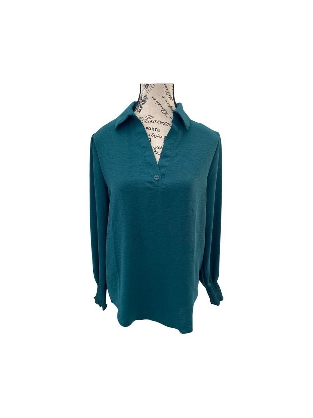 Fashion Nova Teal Enid Blouse Top NWT Size S